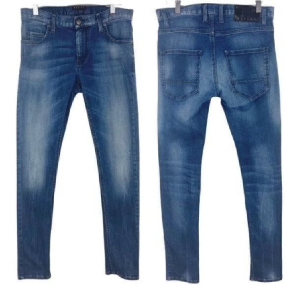 Sisley helsinki super skinny fit jeans Size W30 L31-hemmed Distressed